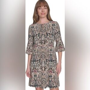Tommy Hilfiger Green, Brown & Cream Floral Print Dress 💕
